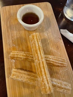 Churros (there are 6 to an order, but we ate 3 before I remembered to take a picture at Sardi Cafe Lounge in Wilton Manors