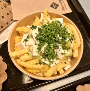 Greek loaded fries  at Swing Kitchen in Basel