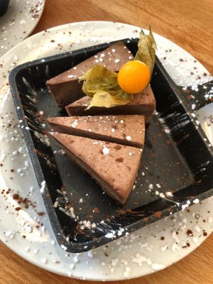 Chocolate cheesecake  at Avatara Pizza in Calgary