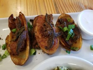 Potato skins with shitake bacon at Cleveland Vegan in Lakewood