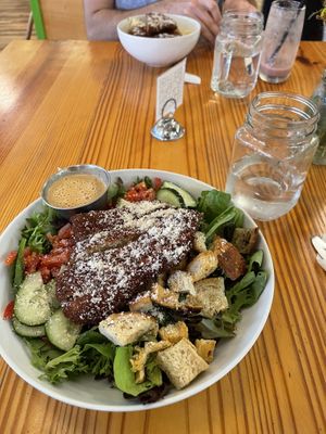 Chicken Caesar  salad  at Cleveland Vegan in Lakewood