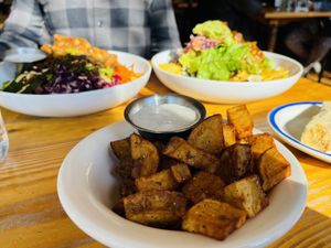 Breakfast potatoes and crispy tofu  at Cleveland Vegan in Lakewood