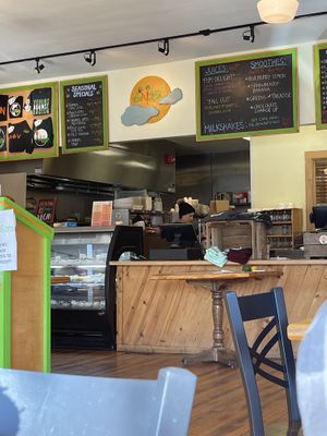Inside with seasonal menu at Cleveland Vegan in Lakewood