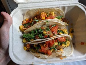 Breakfast tofu tacos at Cleveland Vegan in Lakewood