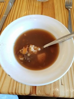 Soup (Esselstyn's 5 course oil-free dinner) at Cleveland Vegan in Lakewood