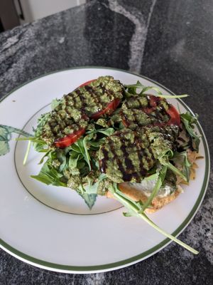Caprese toast at Cleveland Vegan in Lakewood