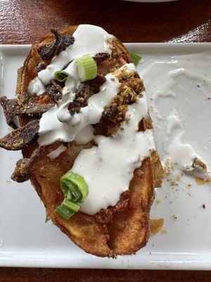 Cheesy potato Skins! So good! !   at Cleveland Vegan in Lakewood