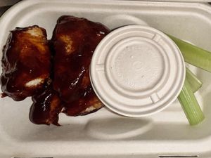 BBQ tofu wings. Delicious but they could’ve been crispier  at Cleveland Vegan in Lakewood