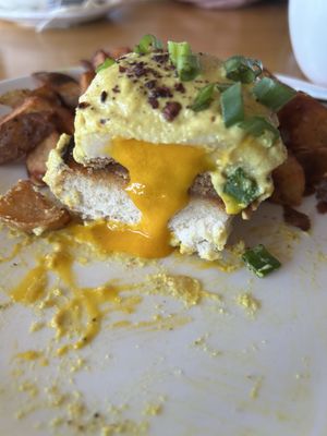 Check out that runny tofu “egg!”   at Cleveland Vegan in Lakewood