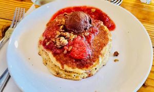 strawberry nutella pancakes at Cleveland Vegan in Lakewood