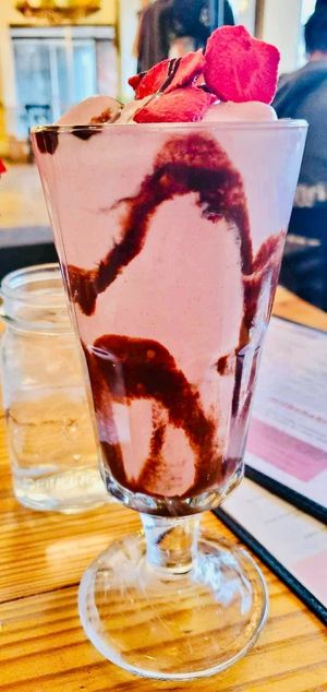 strawberry chocolate milkshake at Cleveland Vegan in Lakewood
