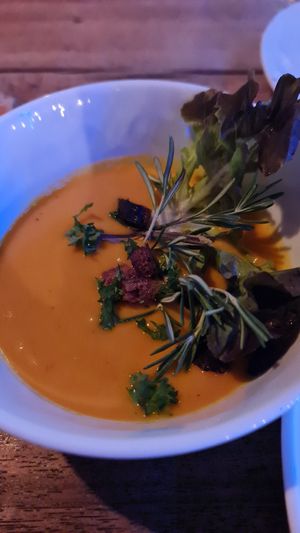 Roasted garlic and leek soup  #Veganuary at Orion Cafe in Koh Phangan