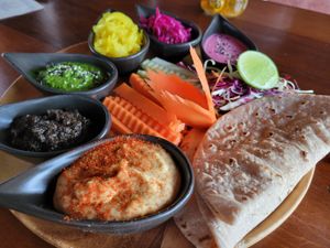 Rainbow mezze plate #Veganuary at Orion Cafe in Koh Phangan