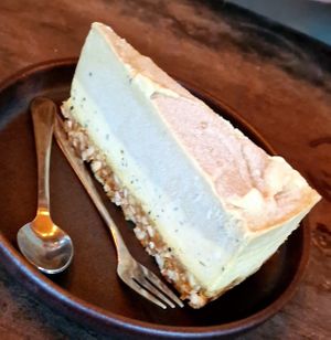 Mango maracuja cheesecake at Orion Cafe in Koh Phangan