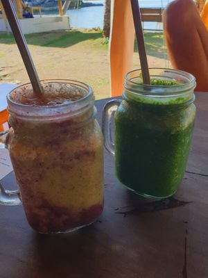 Icy dragon and plant medicine smoothie at Orion Cafe in Koh Phangan
