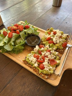 Avo & cashew cream cheese on raw crackers 😋  at Orion Cafe in Koh Phangan