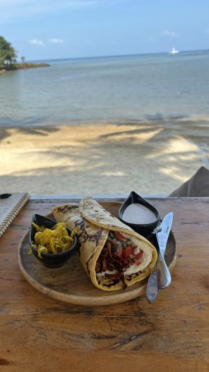 Mushroom shawarma wrap  at Orion Cafe in Koh Phangan