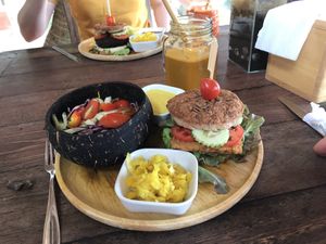 Tempeh Burger at Orion Cafe in Koh Phangan