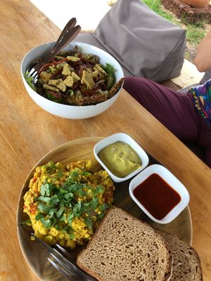 Tofu egg and Cesar slate   at Orion Cafe in Koh Phangan