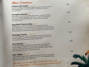 Updated menu  at Orion Cafe in Koh Phangan