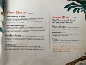 Updated menu  at Orion Cafe in Koh Phangan
