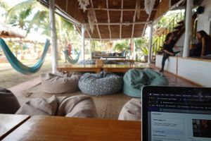 Seating area at Orion Cafe in Koh Phangan