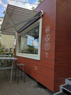 Outside at Burger Point in Warsaw