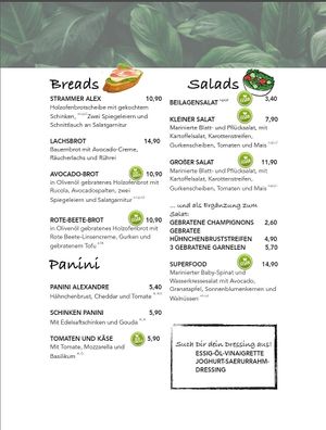 Veganes Brot, vegane Salate at Alexandre in Reutlingen