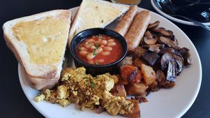 Vegan breakfast at Foundation Coffee House in Manchester