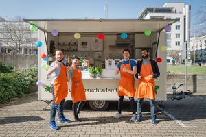 Meet our Team from Bauch-Laden. Eat delicious food and get a smile for free :) at Bauch-Laden in Stuttgart