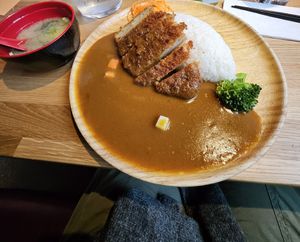 Curry came with a small miso soup too! at Maki & Ramen in Manchester