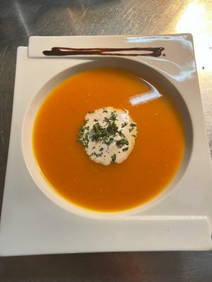 Kürbiscremesuppe at Restaurant Kastell in Sulz Am Neckar