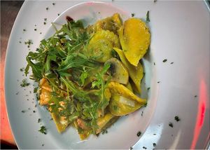 Vegane Spinatravioli at Restaurant Kastell in Sulz Am Neckar