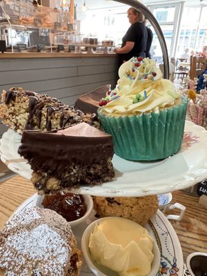 afternoon tea cake selection  at Hatters Tea Shop in Cromer