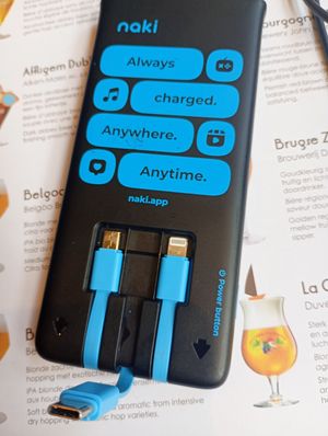 You can hire a power bank to recharge your phone.... handy! at Bier Central in Brussels