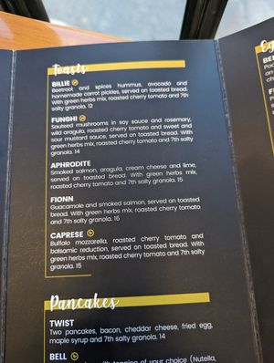 Top 2 options are marked vegan (I had the Funghi as part of the brunch) at Seventh Brunch Chiado in Lisbon