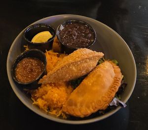 Spicy mushroom and vegan chorizo empanada bowl at Makers & Finders - Henderson in Henderson