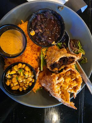 Inside of the vegan breakfast and black bean empanadas at Makers & Finders - Henderson in Henderson