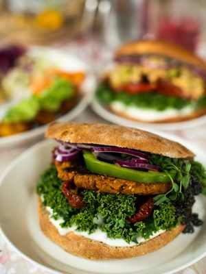Sweet potato falafelpita at Kasvisravintola Karpalo in Kuusamo