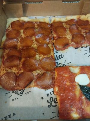 Spicy vegan pepperoni at Pizza Leila in Dallas