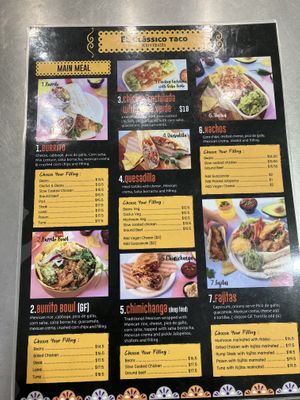 Menu  at El Classico Taco in Kirribilli