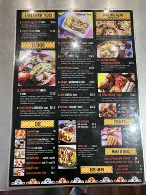 Menu  at El Classico Taco in Kirribilli