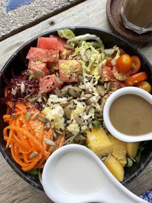 Amazing prana salad - but extra charge for quinoa   at PRANA Cafe Holistic Food in Koh Tao