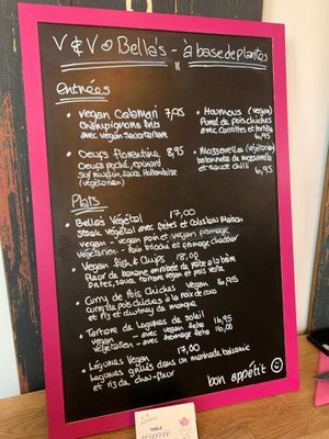 menu (deserts do not appear they often change, they have a desert buffet)  at Bella's Tea Room in Bagnoles-de-lorne-normandie