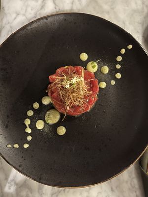 Vegan Tuna Tartar with Avocado and Wasabi Mayo   at Plant Bistro in Ubud