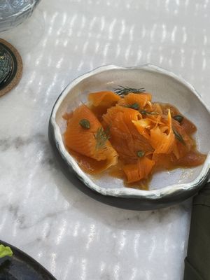 Extra ´salmon’ carrot   at Plant Bistro in Ubud