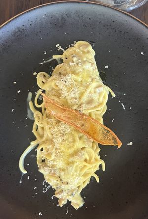 Tonnarelli Carbonara  at Plant Bistro in Ubud