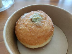 Pistachio filled bombolini #Veganuary at Plant Bistro in Ubud