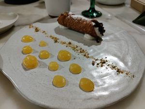 Canoli with sweet ricotta and lemon curd at Plant Bistro in Ubud