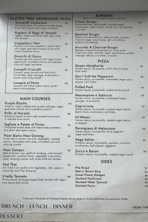 Menu - mains #Veganuary at Plant Bistro in Ubud
